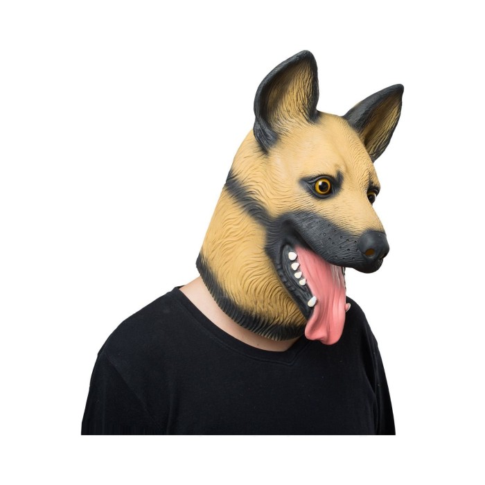 Police Dog Wolf Dog Mask Animal Latex Masks Adult Full Face Halloween Mask Cosplay Props