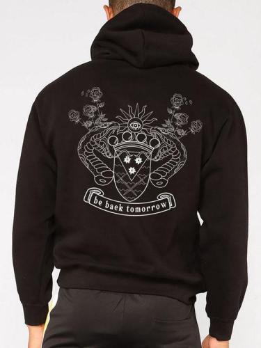 Be Back Tomorrow Snake Rose Print Cool Hoodies For Men