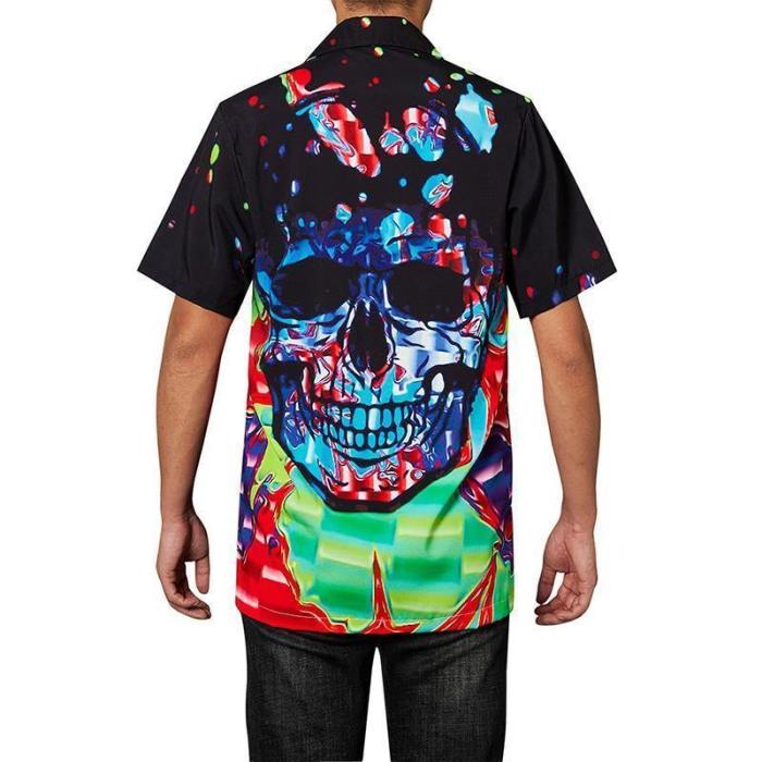 Men'S Hawaiian Shirts Skull Printed