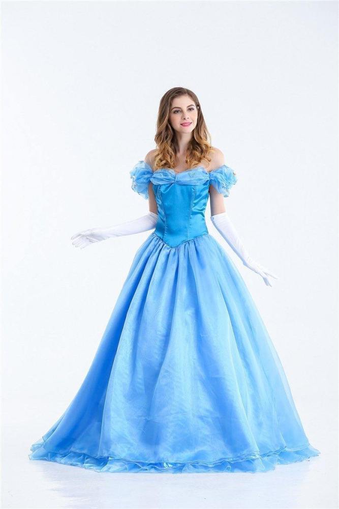 Cinderella Snow White Bella Blue Dress Princess Dress Costume