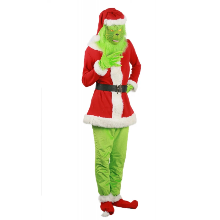 Santa Grinch How The Grinch Stole Christmas Suit Outfits Mask Costumes