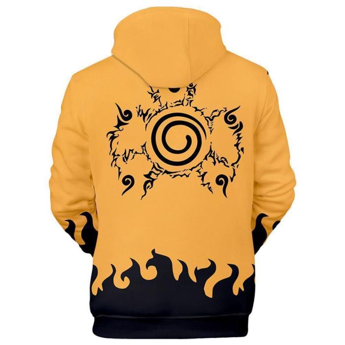 Unisex Kyuubi Seal Hoodies Naruto Pullover 3D Print Jacket Sweatshirt