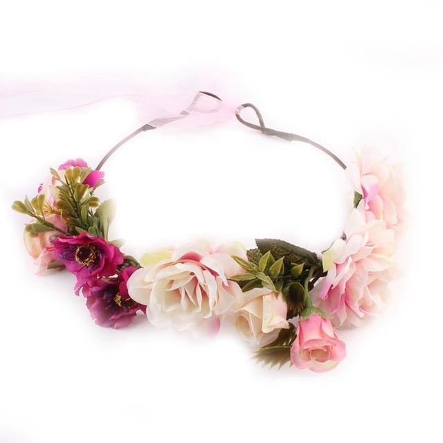 Kids And Monther Rose Flower Hairband Wreath Headdress Weave Garlands