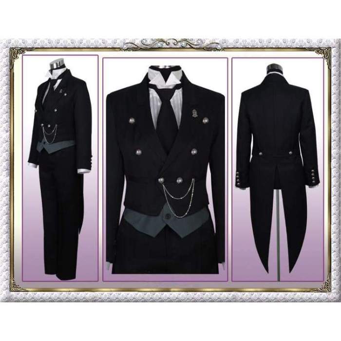 Black Butler 2 Kuroshitsuji Sebastian Michaelis Cosplay Costume Unisex Uniform