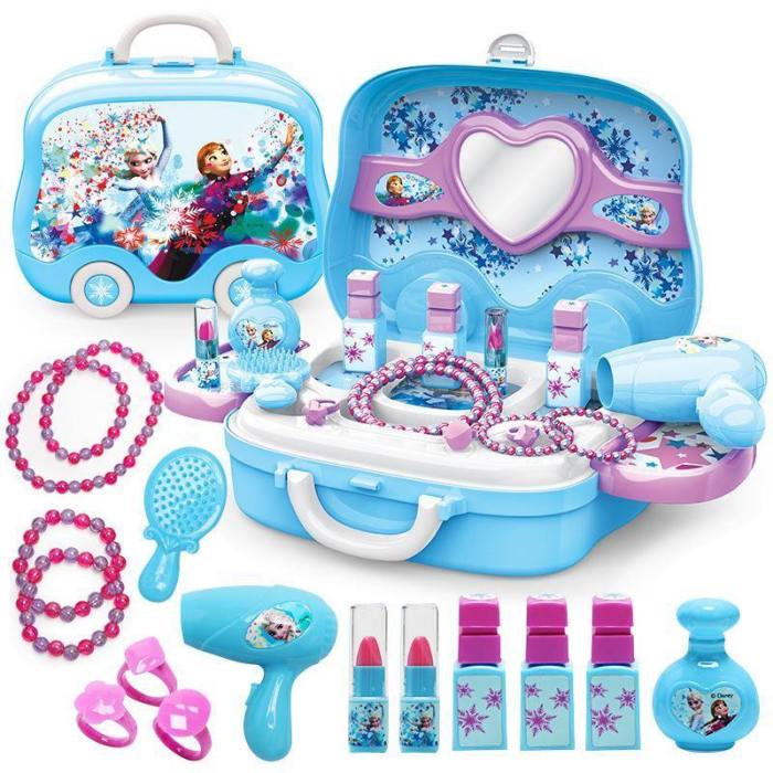  Frozen Blue Backpack Child Girl Makeup Makeup Makeup Toy Set