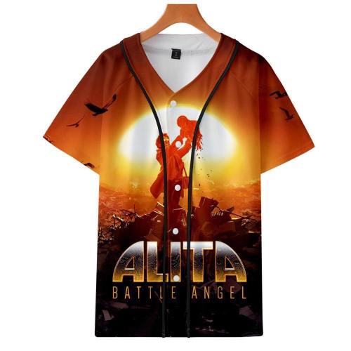 Alitat-Shirt - Battle Angel Graphic Button Down T-Shirt Csos994
