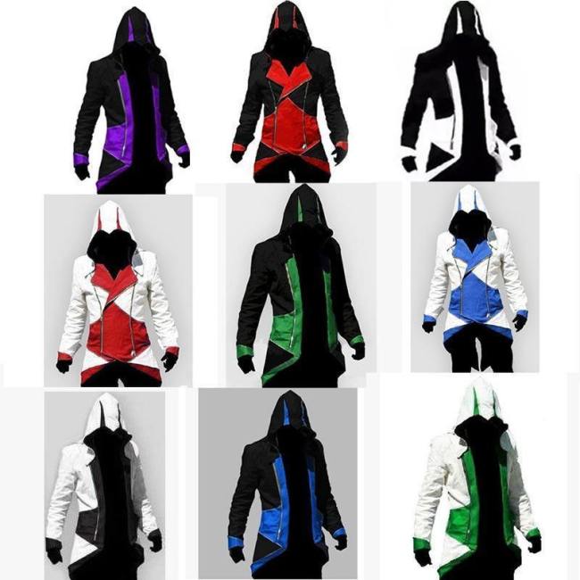 Assassins Creed Cosplay Adult Men Women Streetwear Hooded Jacket Coats Outwear Costume Edward