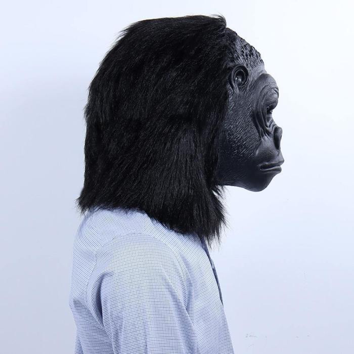 Chimpanzee Gorilla Black Latex Masks Orangutan Novelty Halloween Props
