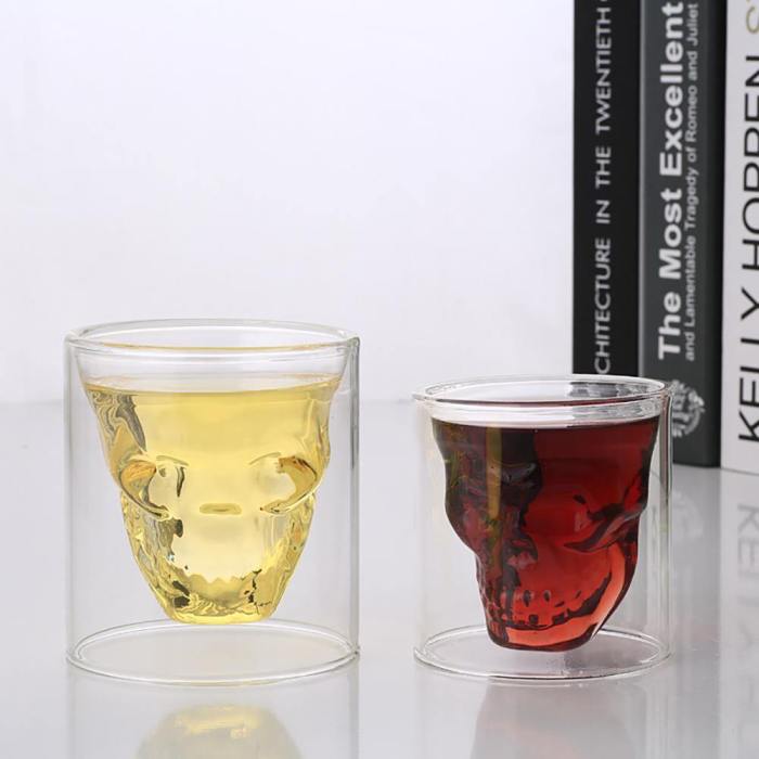 Transparent Crystal Skull Wine Glass