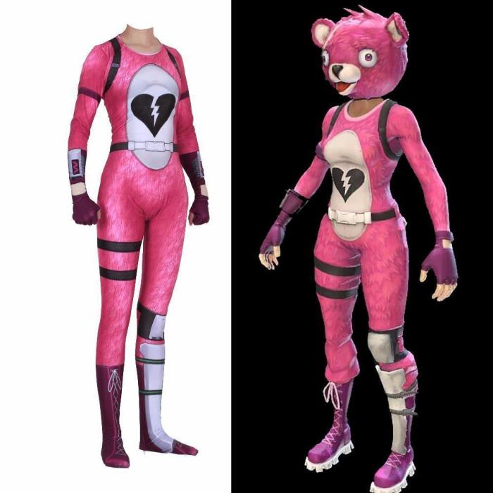 Fortnite Cuddle Team Leader Bear Jumpsuit Halloween Cosplay Costume