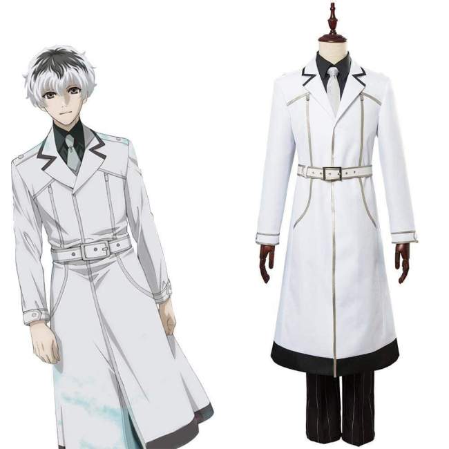 Tokyo Ghoul:Re Ken Kaneki Sasaki Haise White Coat Cosplay Costume