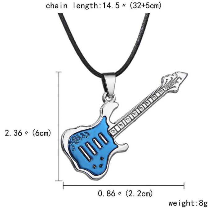 Punk Rock Stainless Steel Guitar Necklace