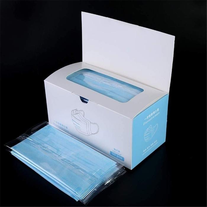 3-Ply Disposable Face Mask, Dust Mask Flu Face Masks with Elastic Ear Loop for All People