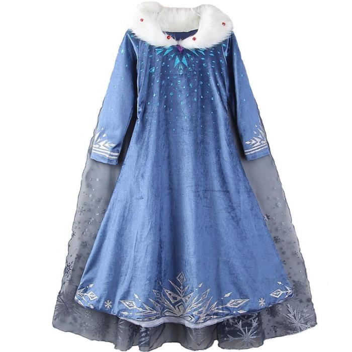 Frozen Aisha Dress Girl Anna Princess Skirt Dress Cosplay Costume For Kids