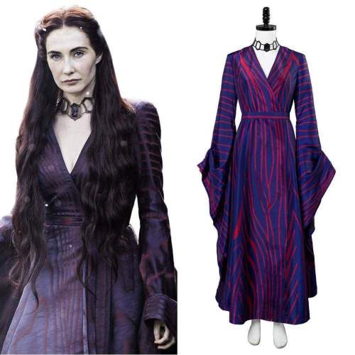 Game Of Thrones Season 6 Melisandre Purple Stripe Cosplay Costume