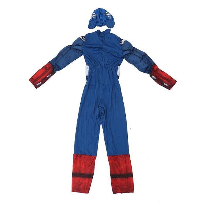Boys Avengers Captain America Muscle Cosplay Fancy Halloween Party Costumes