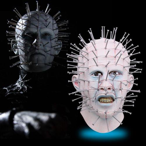 Horror Movie Hellraiser Pinhead Latex Mask Halloween Cosplay Prop