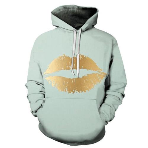 Gold Lips 3D - Sweatshirt, Hoodie, Pullover