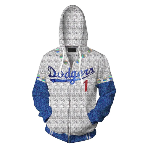 Rocketman Elton John Dodgers Zip Up Hoodie Baseball Team Uniform Cosplay Costume
