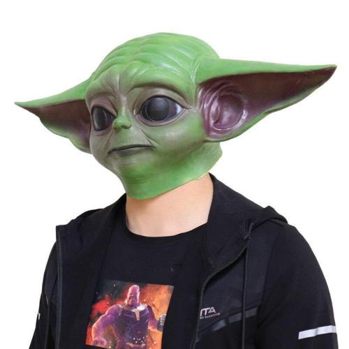 Star Wars The Mandalorian Baby Yoda Cosplay Latex Mask Helmet Props