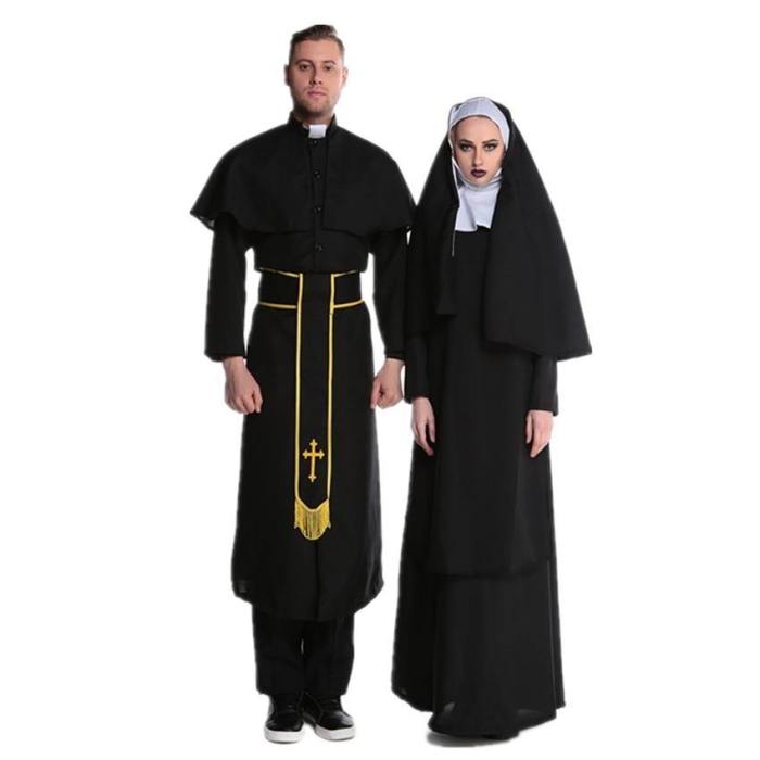 Medieval Cosplay Halloween Priest Nun Missionary Cosplay Costume Set