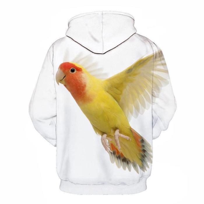Yellow Flying Bird Face 3D - Sweatshirt, Hoodie, Pullover
