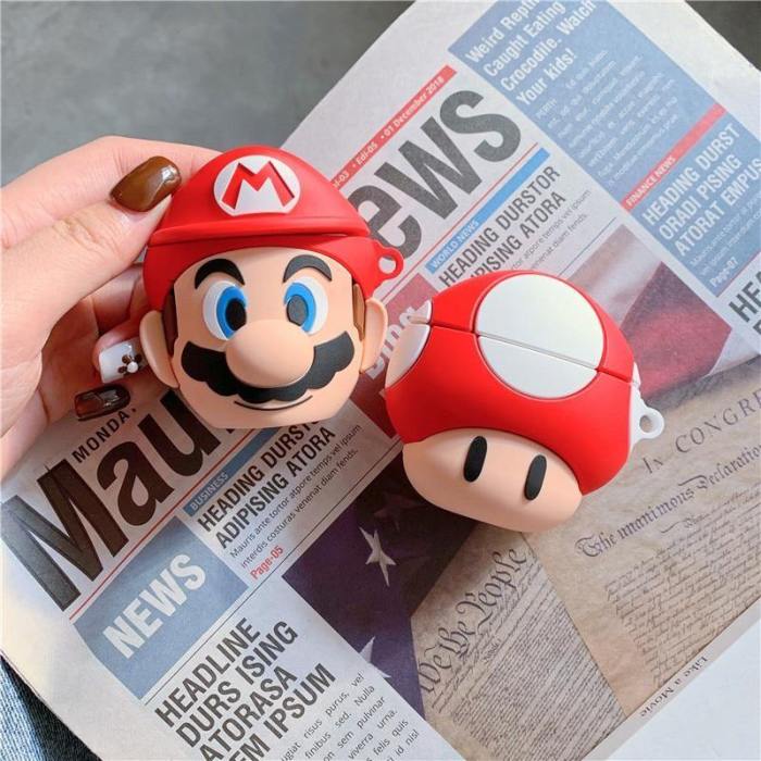 Super Mario Toad Apple Airpods Protective Case Cover With Keyring