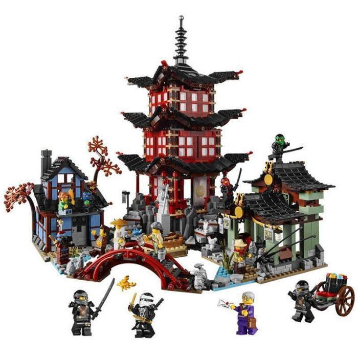 Diy Ninja Temple Of Airjitzu Ninjagoes Smaller Version Building Blocks Set Compatible With Legoinglys Toy For Kids Bricks