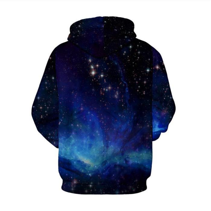 Mens Hoodies 3D Graphic Printed Galaxy Cat Party Pullover