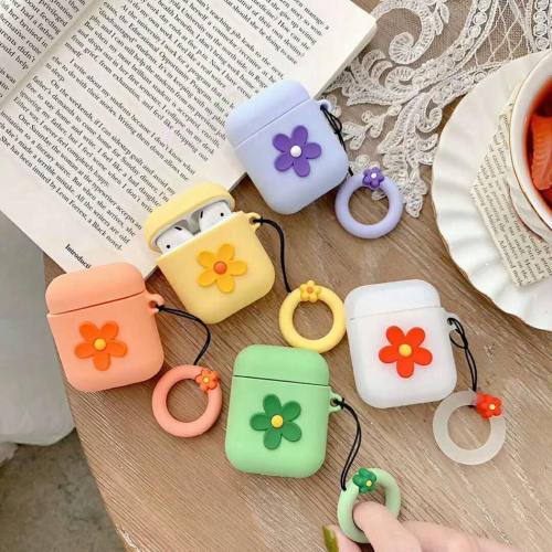 Lovely Pastel Flower Candy Airpods Protective Case Cover With Matching Key Ring