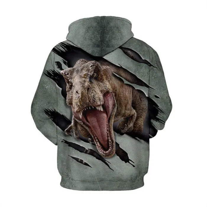 Mens Hoodies 3D Graphic Printed Ugly Dinosaur Pullover