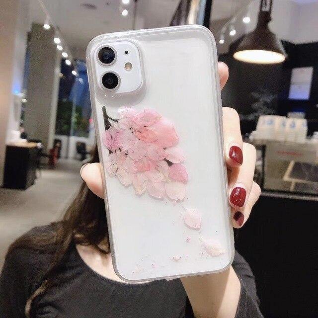 Sparkly Leaves Stars Clear Phone Case