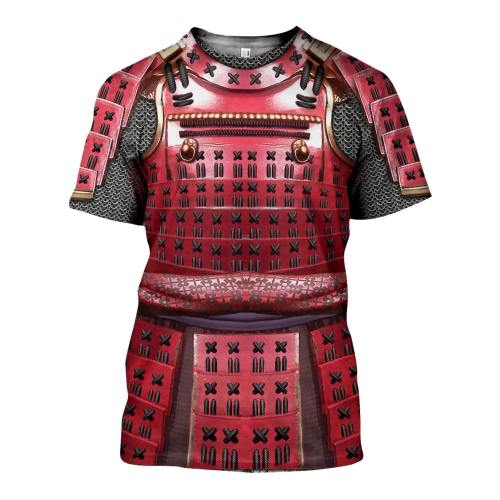 Samurai Armor Harajuku Short Sleeve Shirt Street Casual T-Shirt Tops