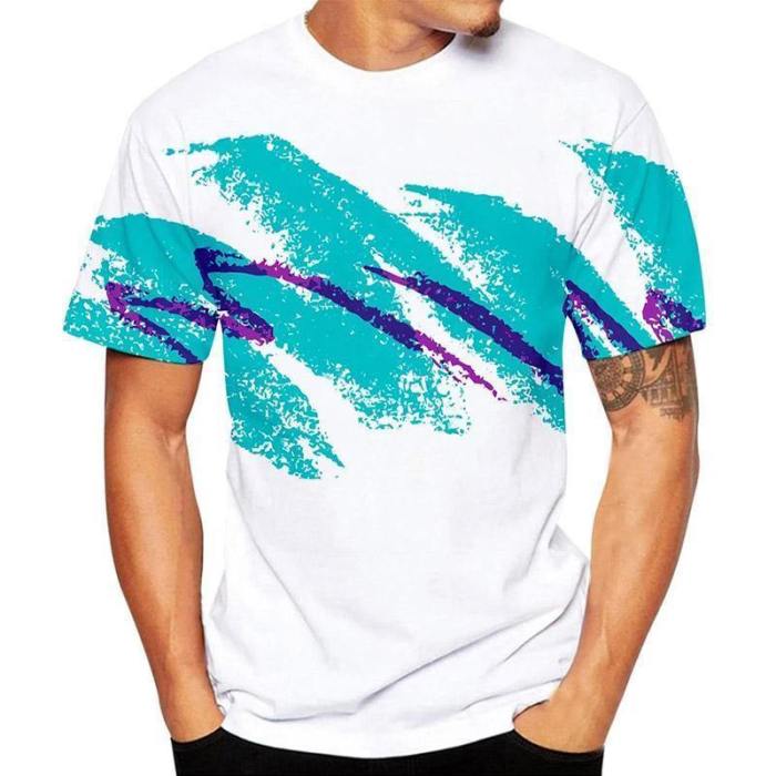 Mens T Shirt 3D Lifelike Paper Cup Sportswear Tie Dye Pattern Tee