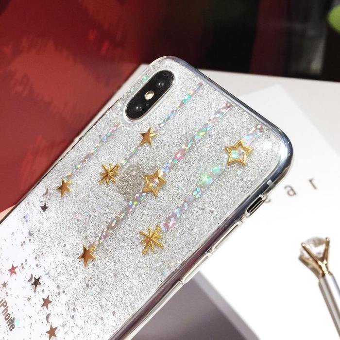 Glitter Falling Stars Soft Silicone Phone Case