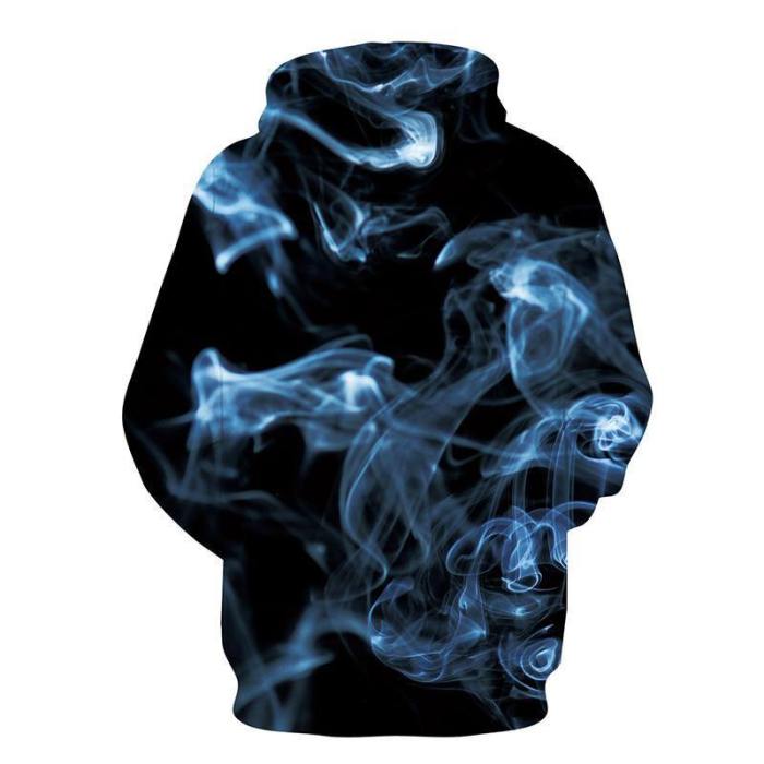 Mens Black Hoodies 3D Printing Smoke Printed Hoody