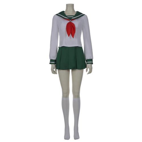 Anime Inuyasha Kagome Higurashi Women Girls Uniform Skirt Outfit Halloween Carnival Costume Cosplay Costume