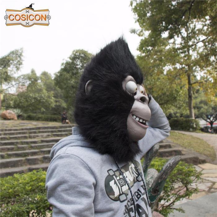 Movie Sing Cosplay Gorilla Johnny Latex Mask Gorilla Animal Mask Halloween Party Prop