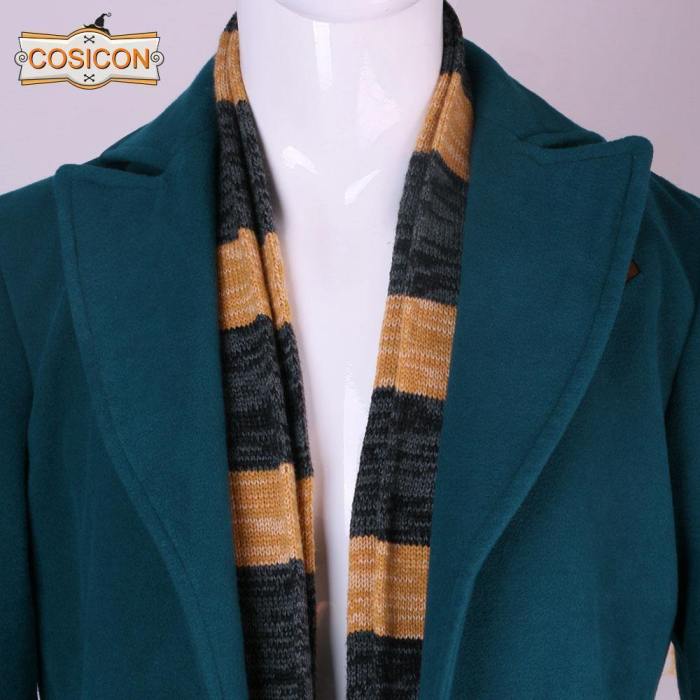 Fantastic Beasts And Where To Find Them Newt Scamander Cosplay Trench Wool Coat & Scarf