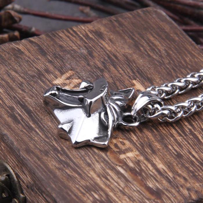 Stainless Steel Growling Tiger Medallion Necklace