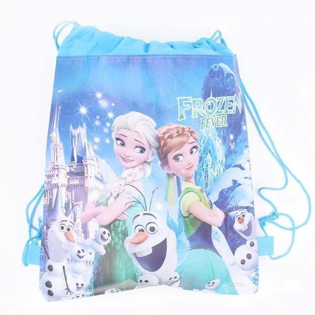 1Pcs/Lot  Frozen Party Bag Fabric Backpack Elsa Frozen Child Travel School Bag Decoration Drawstring Gift Bag
