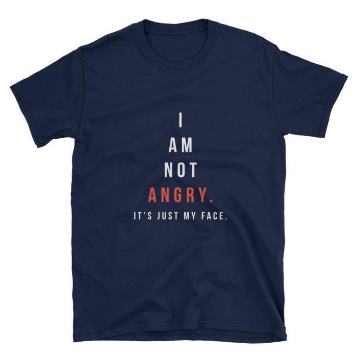  I Am Not Angry  Short-Sleeve Unisex T-Shirt (Black/Navy)