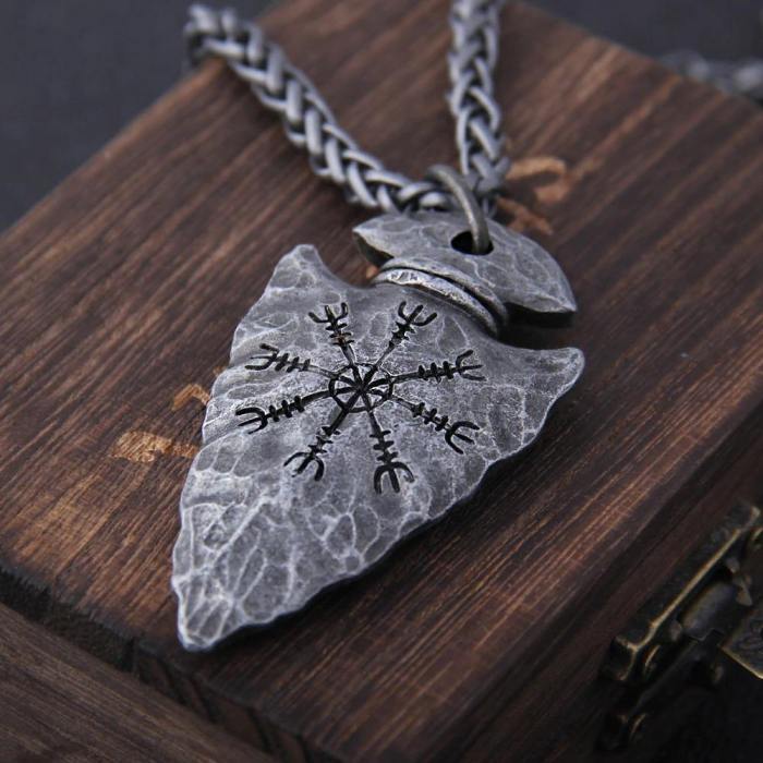Stainless Steel Viking Symbols Pendant Necklace