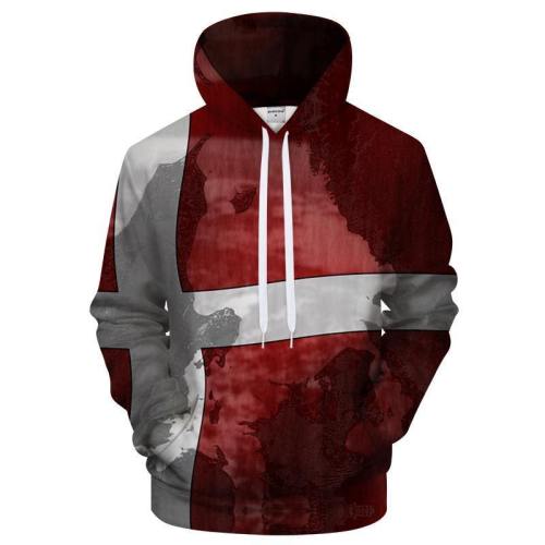 Denmark Flag 3D - Sweatshirt, Hoodie, Pullover