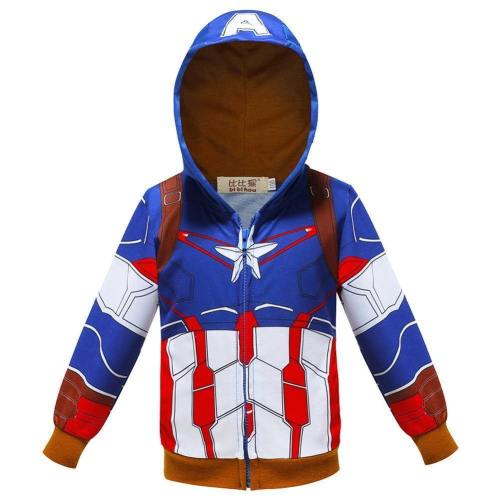 Kids Hoodies Superhero Captain America Sweatshirt For Boys