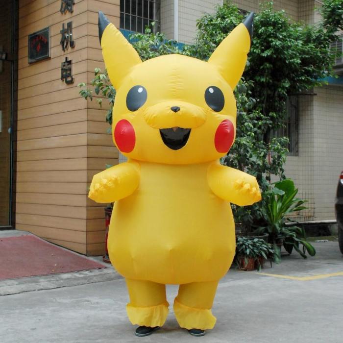 Inflatable Pika Pikachu Halloween Costume Cosplay For Kids Adult