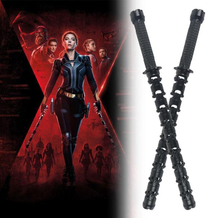 Black Widow Natasha Electric Staff Led Baton Stick Cosplay Superhero Weapon Prop