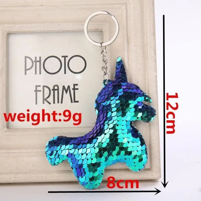 Cute Glitter Sequins Keychain - Dolphin
