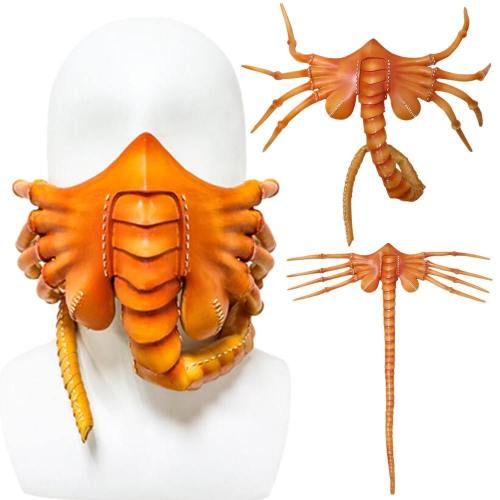 Horror Alien Facehugger Scorpion Latex Helmet Halloween Cosplay Props