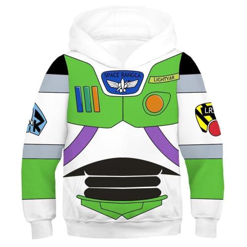 Kids Buzz Lightyear Hoodies Toy Story Pullover 3D Print Jacket Sweatshirt